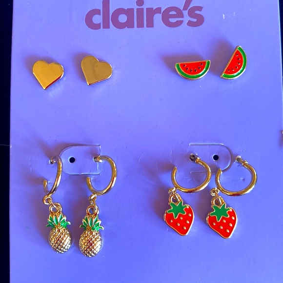 E001 ❤️ 3 for $15 NWT Claire’s Fruity Earrings - Picture 2 of 6
